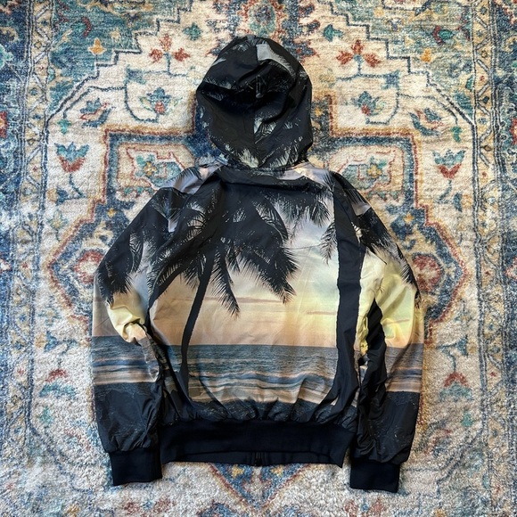 Nike Beach Sunset All Over Print Zip-up Hoodie Jacket Medium - Picture 2 of 5